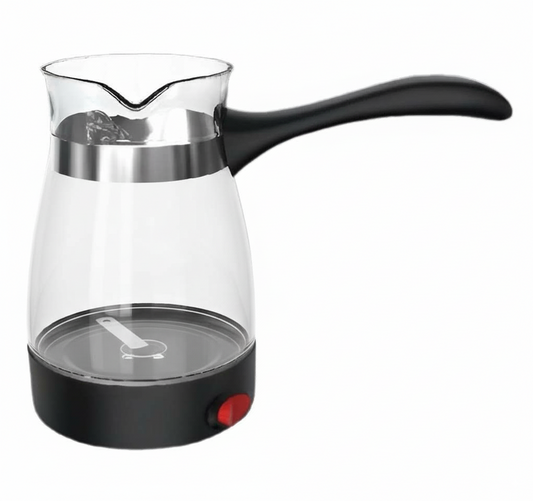 Kawiarka elektryczna do kawy tureckiej 500 ml 600 W szkło baza 360 stopni ergonomiczny uchwyt włącznik - Cheffinger