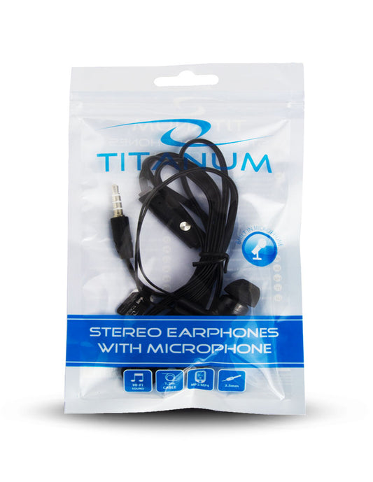 TITANUM SŁUCHAWKI DOUSZNE Z MIKROFONEM TH109 CZARNE