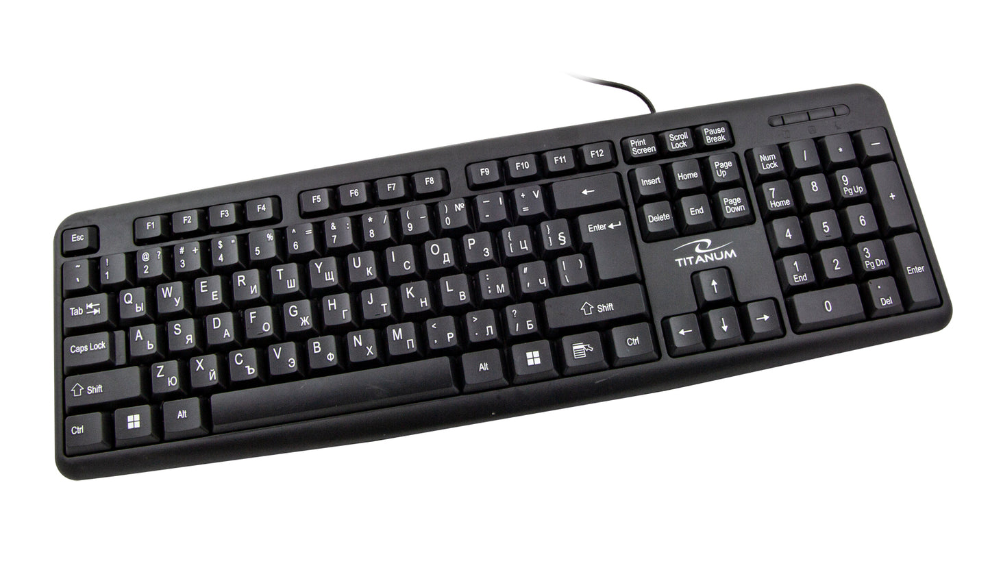 TITANUM KLAWIATURA PRZEWOD. STANDARDOWA USB BG