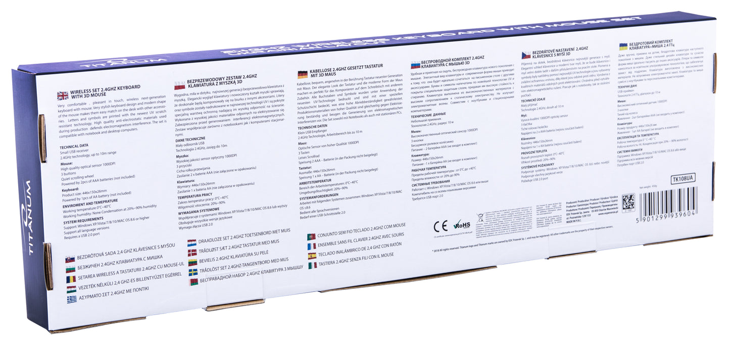 TITANUM ZESTAW BEZPRZEW. 2.4GHZ USB MEMPHIS UA