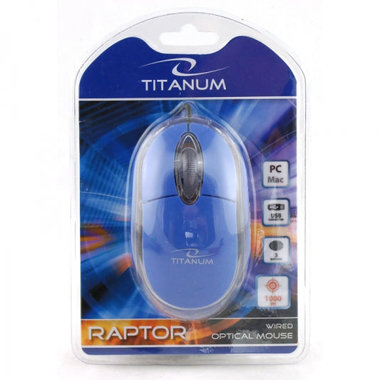 TITANUM MYSZ PRZEWOD. 3D OPT. USB RAPTOR NIEBIESKA