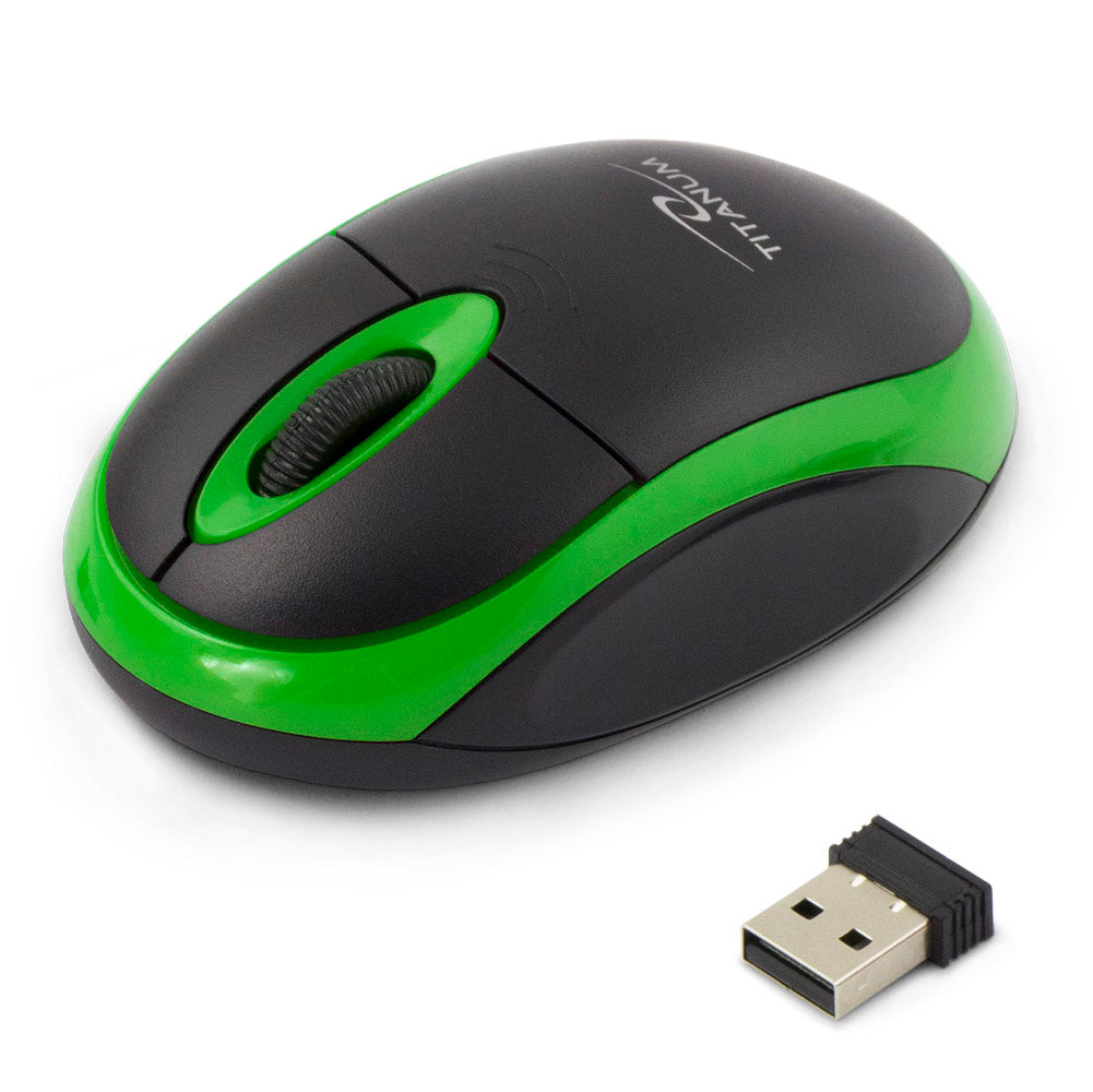 TITANUM MYSZ BEZPRZ. 2.4GHZ 3D OPT. USB VULTURE CZARNO-ZIELONA