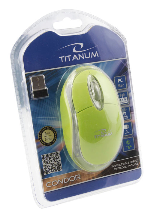 TITANUM MYSZ BEZPRZ. 2.4GHZ 3D OPT. USB CONDOR ZIELONA
