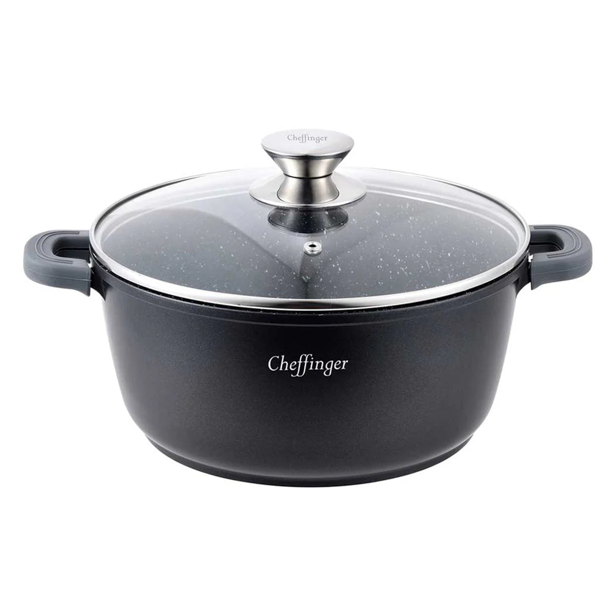 Cheffinger — Casserole (garnek) z pokrywą, powłoka nieprzywierająca — 20/24/28cm