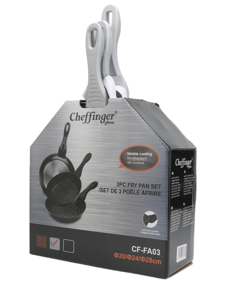 Cheffinger – zestaw patelni 3-częściowy (20/24/28 cm), indukcja