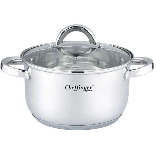 Garnek ze stali nierdzewnej ze szklaną pokrywką — 18/20/24/28 cm (indukcja