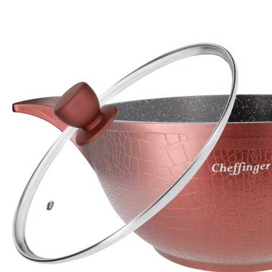 Cheffinger Crocodile Line – zestaw patelni 6-częściowy (Burgundy)
