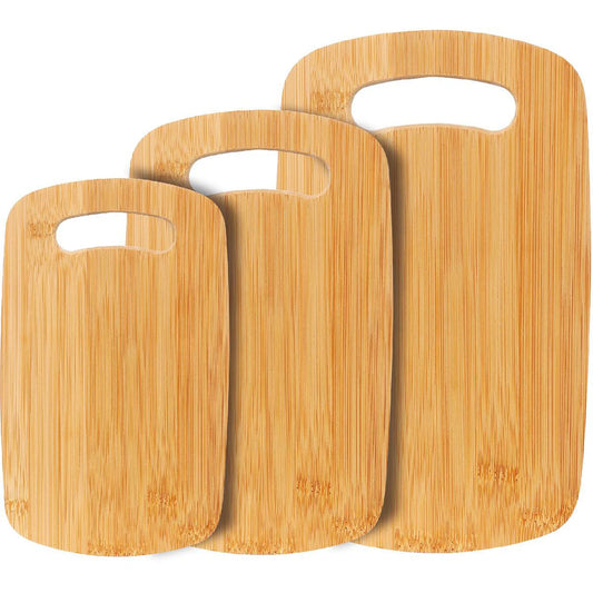 Zestaw 3 desek bambusowych do krojenia — różne rozmiary, z otworem do zawieszenia