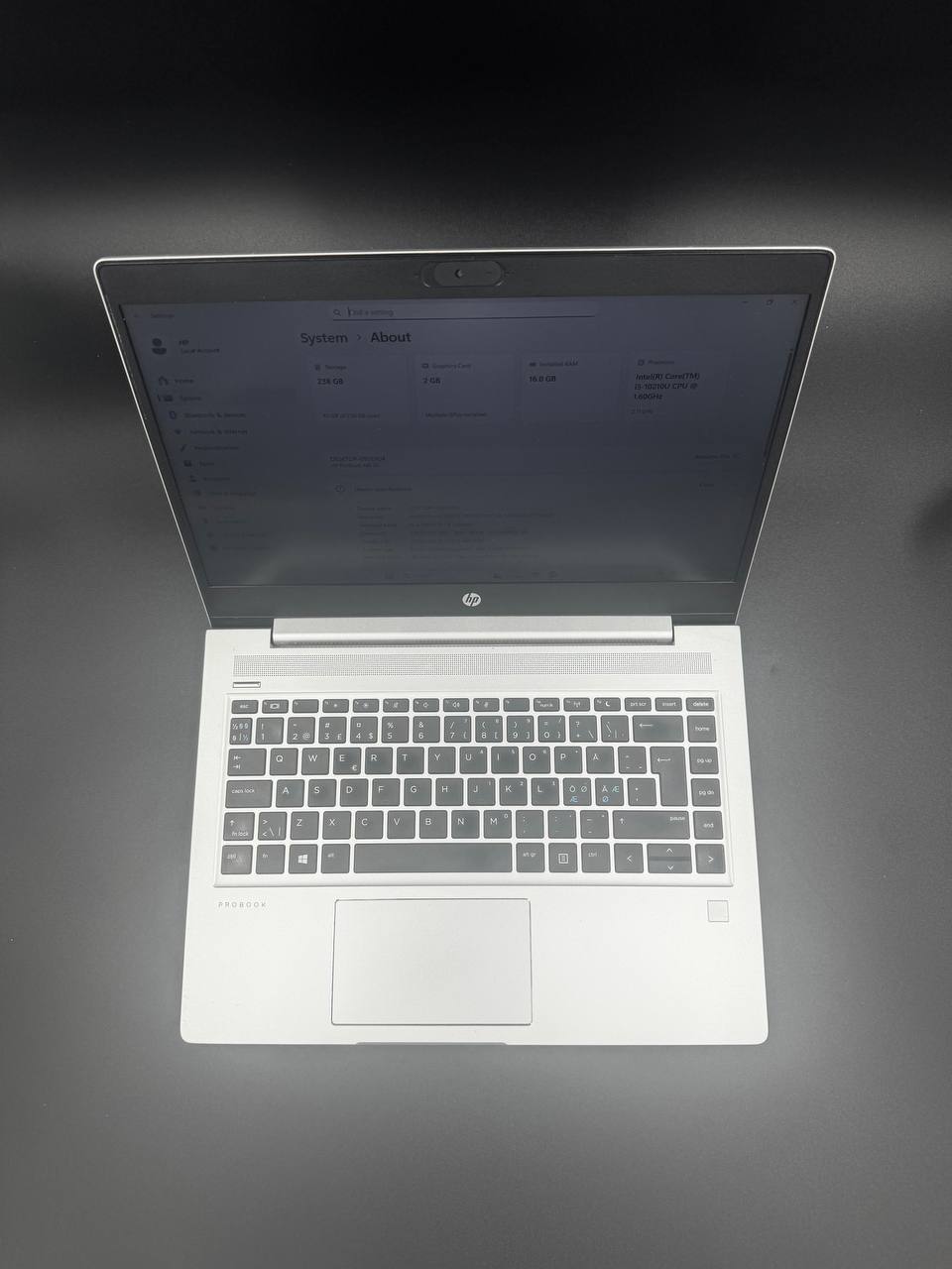 Laptop HP ProBook 440 G7 / 14" HD / i5-10210U / 16GB / 256GB SSD / GeForce MX250 / Windows 10