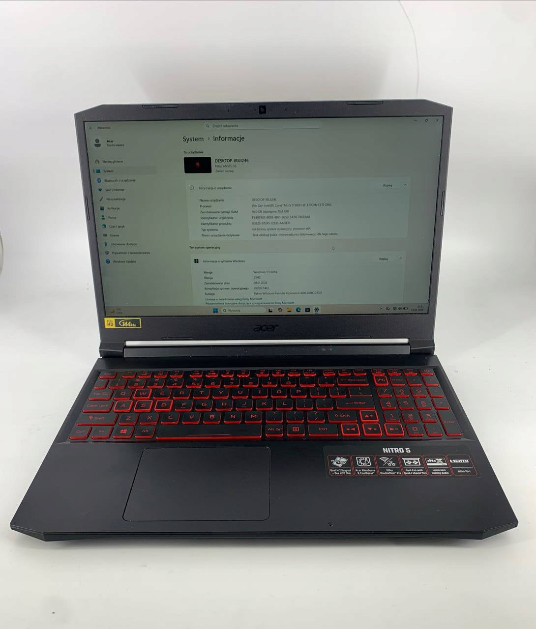 Acer Nitro 5 15.6” FHD |Intel Core i5-11300H | RTX 3050 | 16GB RAM | SSD