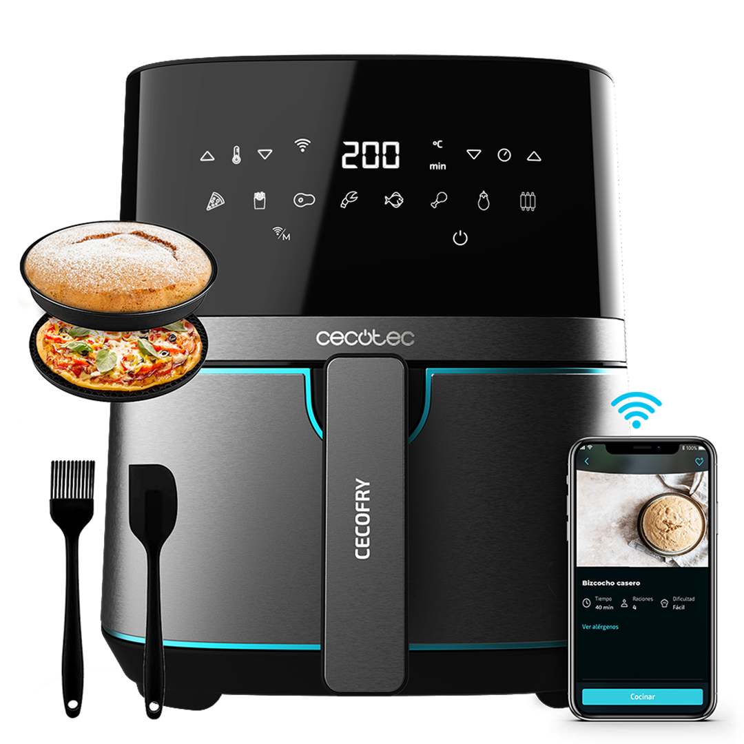 Frytkownica beztłuszczowa Cecotec Cecofry Full InoxBlack 5500 Connected Pack air fry