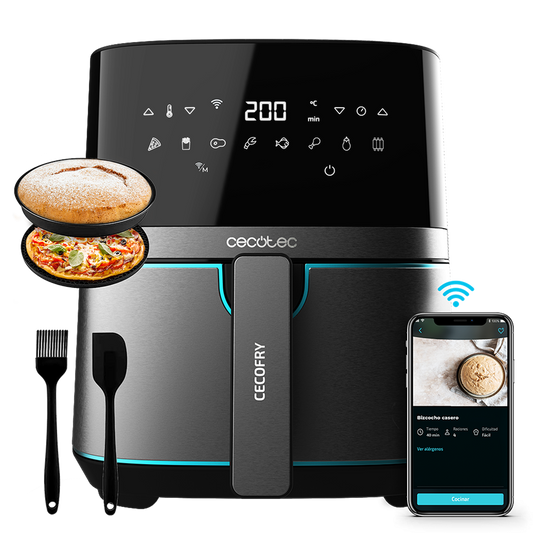 Frytkownica beztłuszczowa Cecotec Cecofry Full InoxBlack 5500 Connected Pack air fry