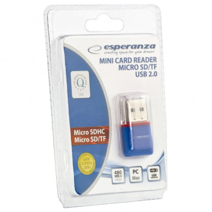 ESPERANZA CZYTNIK KART MICRO SD USB NIEBIESKI