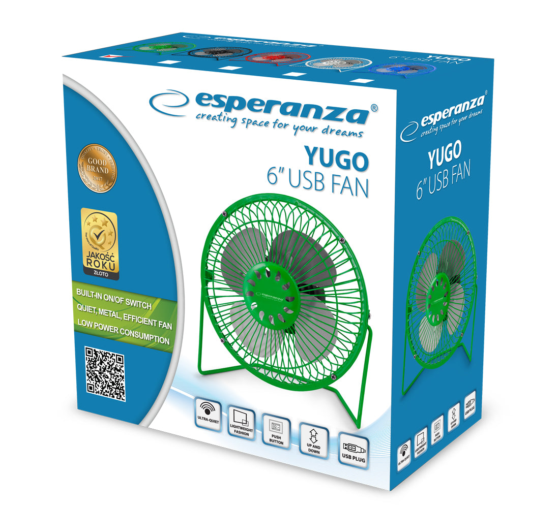 ESPERANZA WENTYLATOR 6" USB YUGO ZIELONY