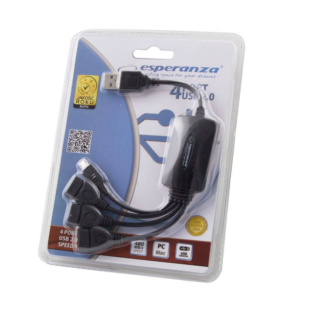 ESPERANZA USB 2.0 HUB 3x USB + 1x MICRO USB