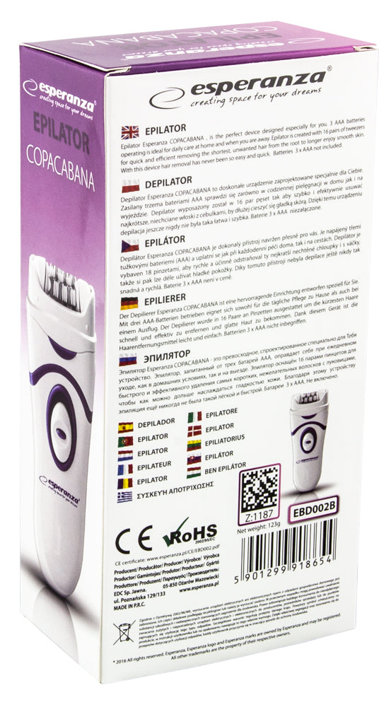 ESPERANZA DEPILATOR COPACABANA BIAŁO-NIEBIESKI