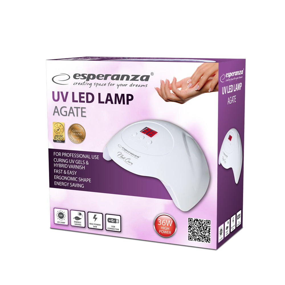 ESPERANZA LAMPA UV LED DO LAKIERU HYBRYDOWEGO AGATE 36W