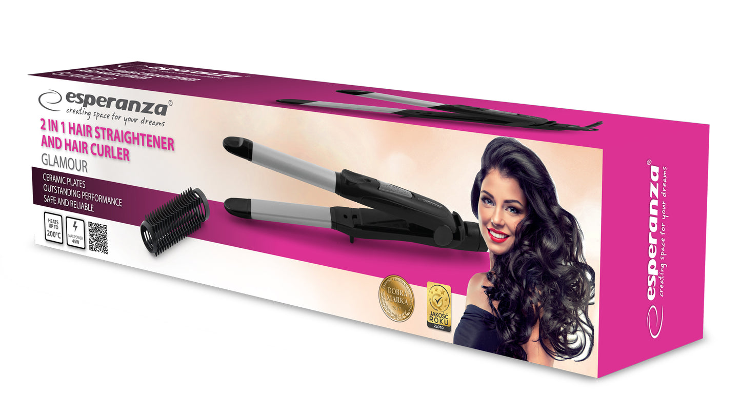 ESPERANZA PROSTOWNICA Z LOKÓWKĄ DO WŁOSÓW GLAMOUR