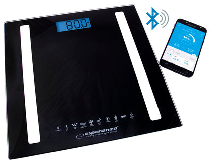 ESPERANZA CYFROWA WAGA ŁAZIENKOWA ANALITYCZNA 8W1 BT B.FIT CZARNA