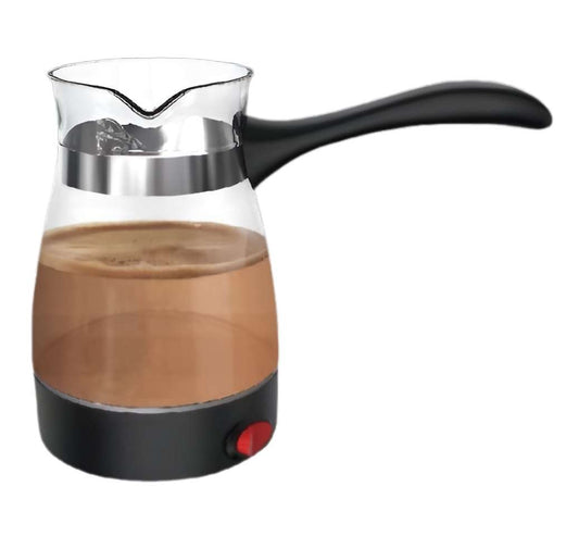 Kawiarka elektryczna do kawy tureckiej 500 ml 600 W szkło baza 360 stopni ergonomiczny uchwyt włącznik - Cheffinger