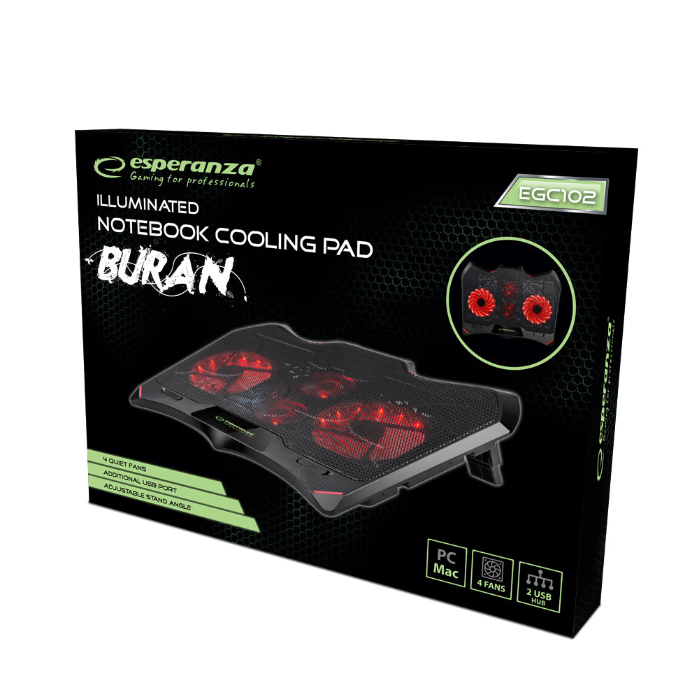 ESPERANZA PODSTAWKA CHŁODZĄCA GAMING POD NOTEBOOK LED BURAN