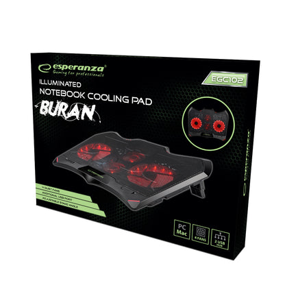 ESPERANZA PODSTAWKA CHŁODZĄCA GAMING POD NOTEBOOK LED BURAN