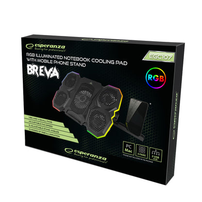 ESPERANZA PODSTAWKA CHŁODZĄCA GAMING POD NOTEBOOK LED RGB BREVA