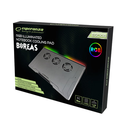 ESPERANZA PODSTAWKA CHŁODZĄCA GAMING POD NOTEBOOK LED RGB BOREAS