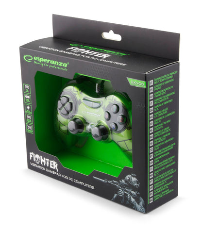 ESPERANZA GAMEPAD PC USB FIGHTER ZIELONY