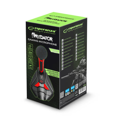 ESPERANZA MIKROFON GAMING PREDATOR CZERWONY