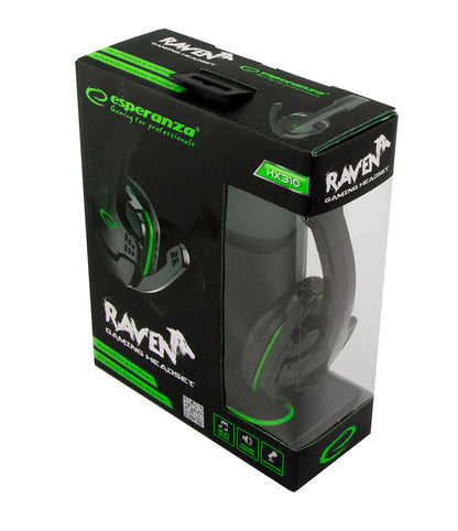 ESPERANZA SŁUCHAWKI Z MIKROFONEM GAMING RAVEN ZIELONE