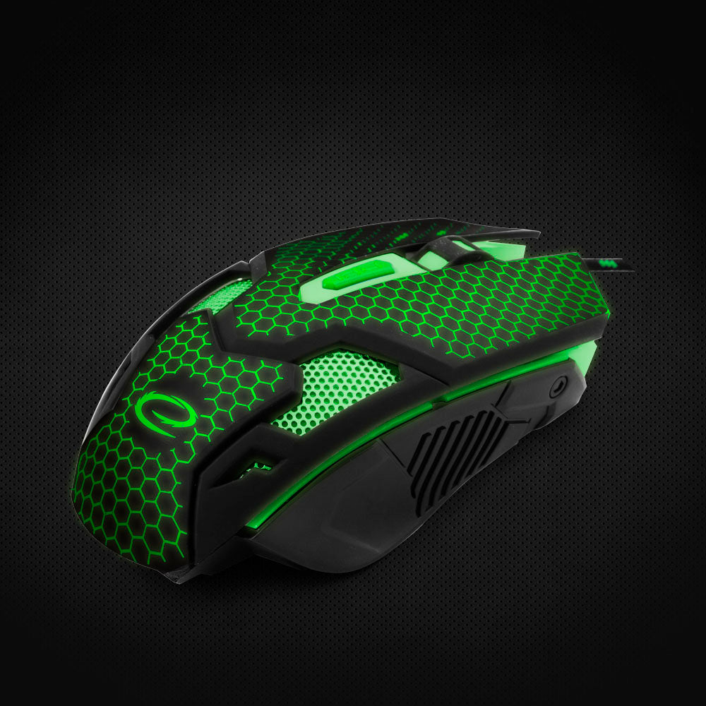 ESPERANZA MYSZ PRZEWOD. GAMING LED 6D OPT. USB COBRA ZIELONA