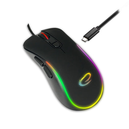 ESPERANZA MYSZ PRZEWOD. GAMING LED RGB 7D OPT. USB-C HESPERIS