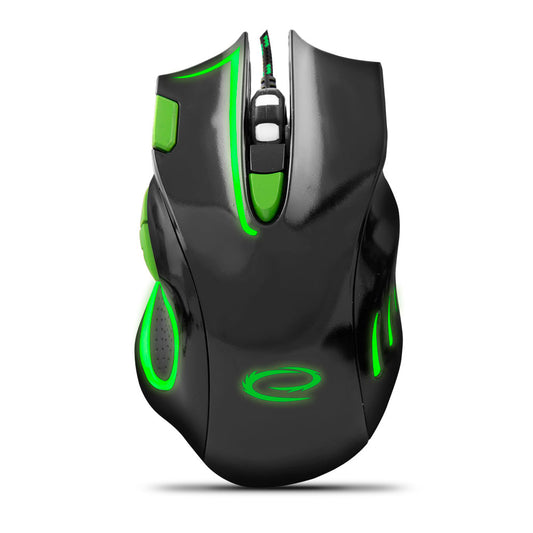 ESPERANZA MYSZ PRZEWOD. GAMING LED 7D OPT. USB HAWK CZARNO-ZIELONA