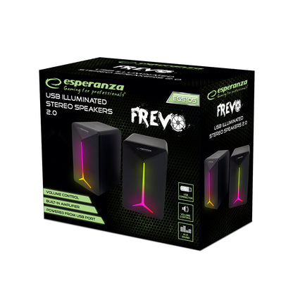 ESPERANZA GŁOŚNIKI 2.0 USB LED RAINBOW FREVO