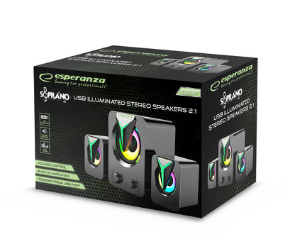 ESPERANZA GŁOŚNIKI 2.1 USB LED RAINBOW SOPRANO