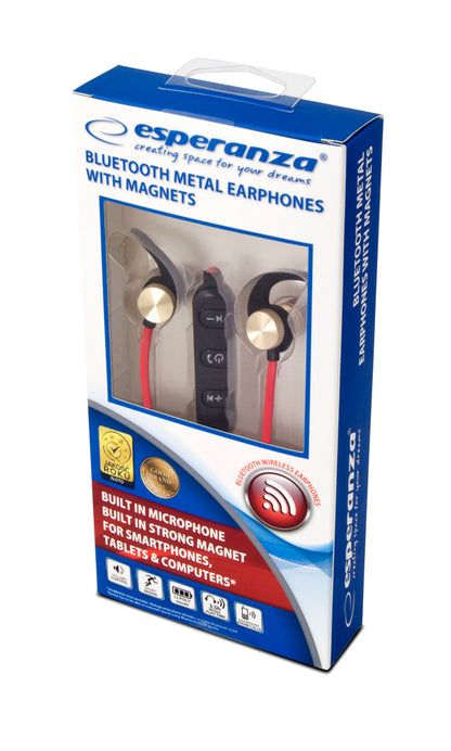 ESPERANZA SŁUCHAWKI DOUSZNE BLUETOOTH METALOWE MIEDZIANE