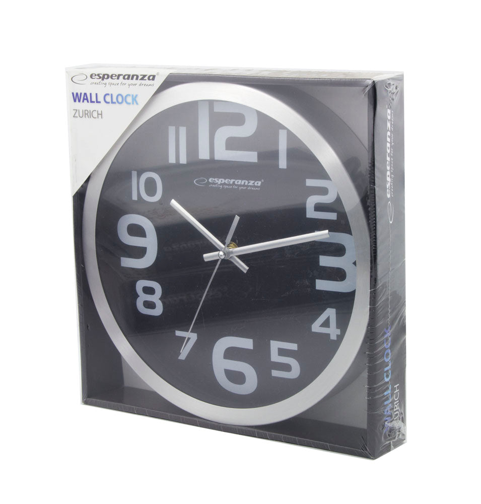 ESPERANZA ZEGAR ŚCIENNY ZURICH CZARNY