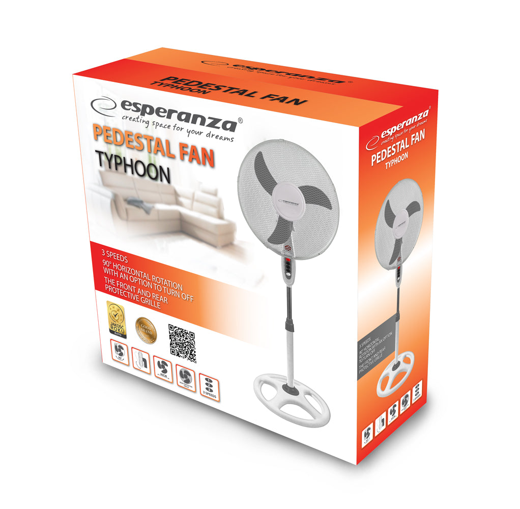ESPERANZA WENTYLATOR 16'' STOJĄCY TYPHOON BIAŁO-SZARY