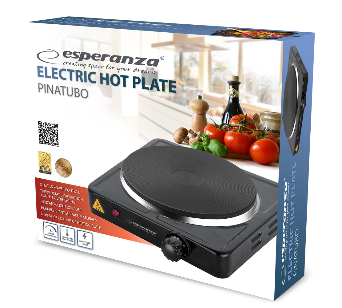 ESPERANZA KUCHENKA ELEKTRYCZNA PINATUBO CZARNA