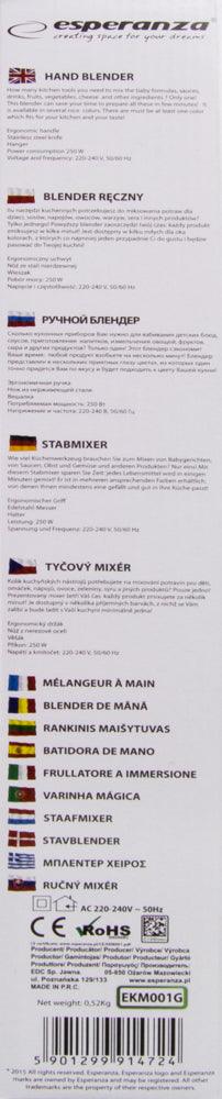 ESPERANZA BLENDER RĘCZNY FRAPPE ZIELONY