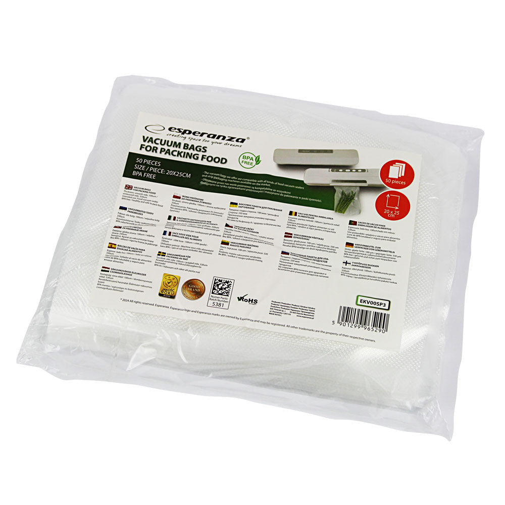 ESPERANZA WORKI FOLIOWE DO ZGRZEWARKI PRÓŻNIOWEJ 20x25CM 50SZT