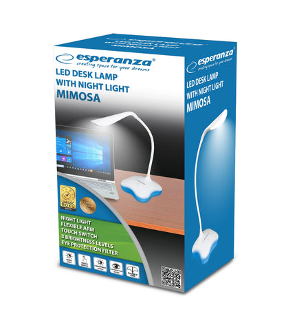 ESPERANZA LAMPKA BIURKOWA LED MIMOSA BIAŁA