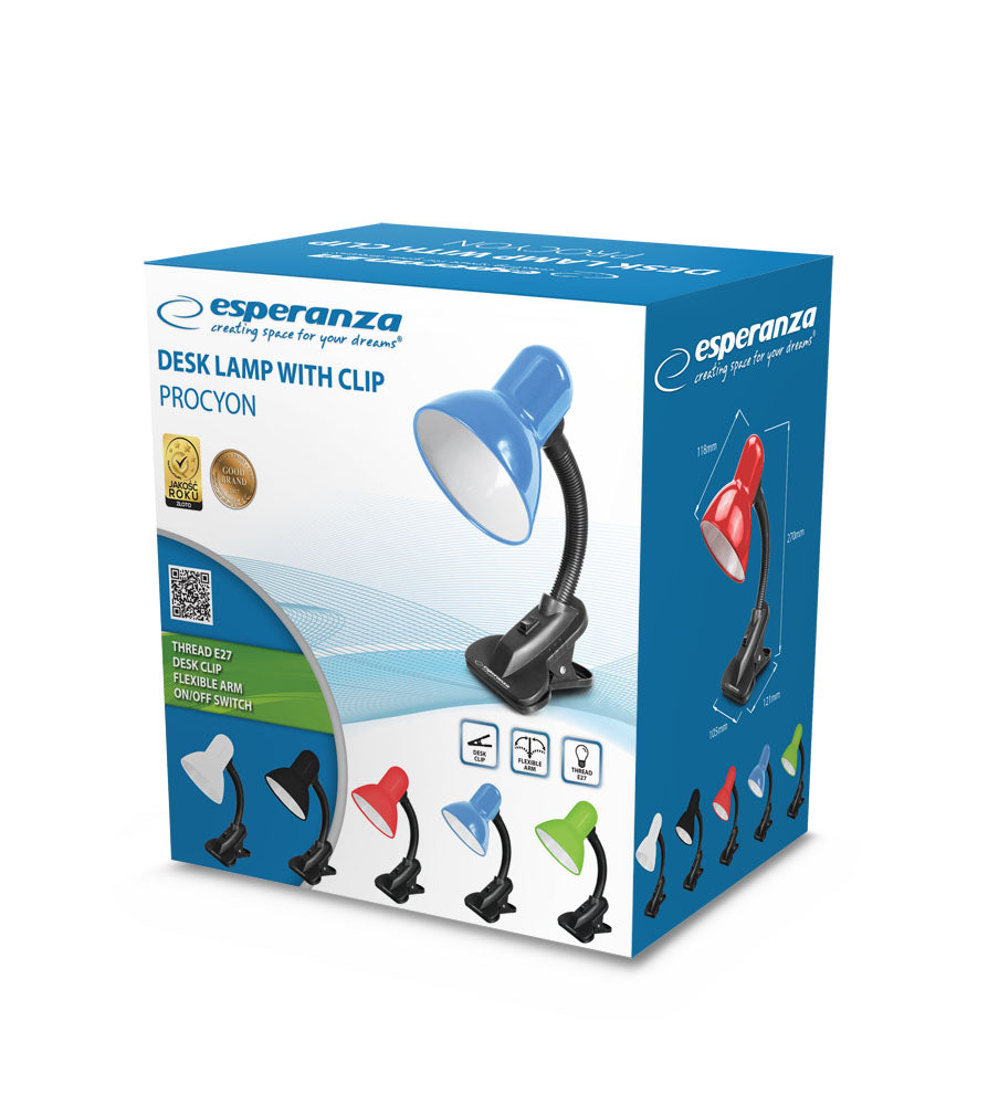 ESPERANZA LAMPKA BIURKOWA E27 PROCYON BIAŁA