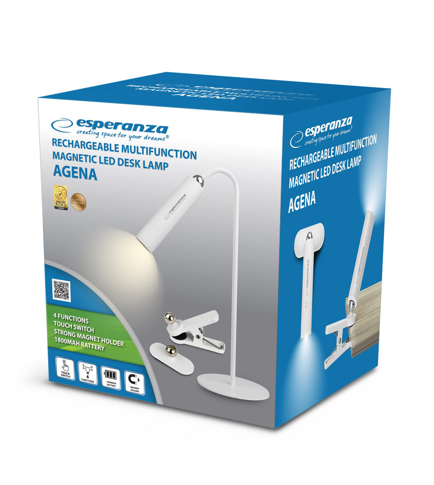ESPERANZA LAMPKA BIURKOWA LED 3W1 AGENA BIAŁA