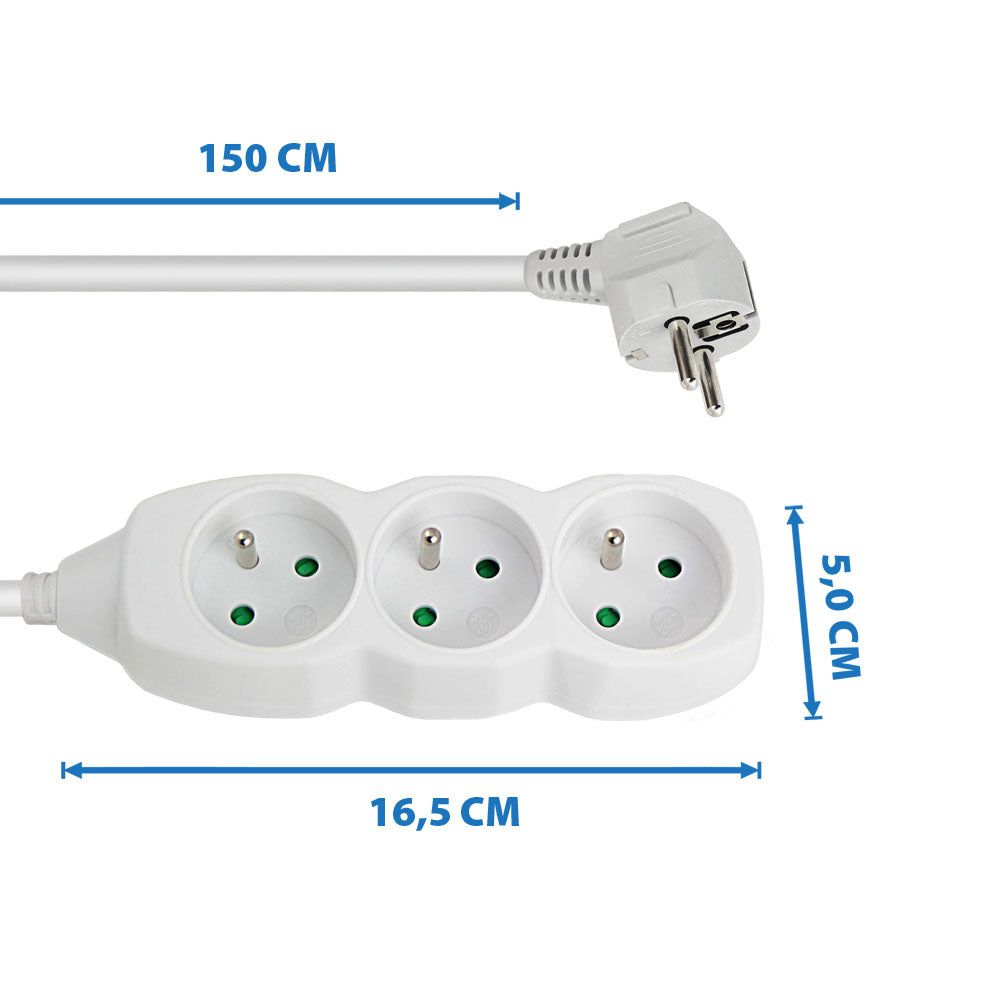 ESPERANZA LISTWA ZASILAJĄCA 3 GN. 1.5M BIAŁA