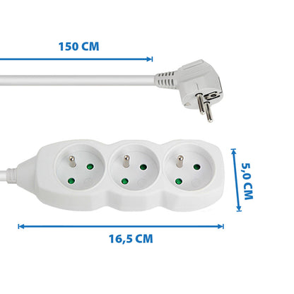 ESPERANZA LISTWA ZASILAJĄCA 3 GN. 1.5M BIAŁA