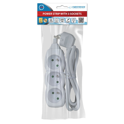 ESPERANZA LISTWA ZASILAJĄCA 3 GN. 1.5M BIAŁA