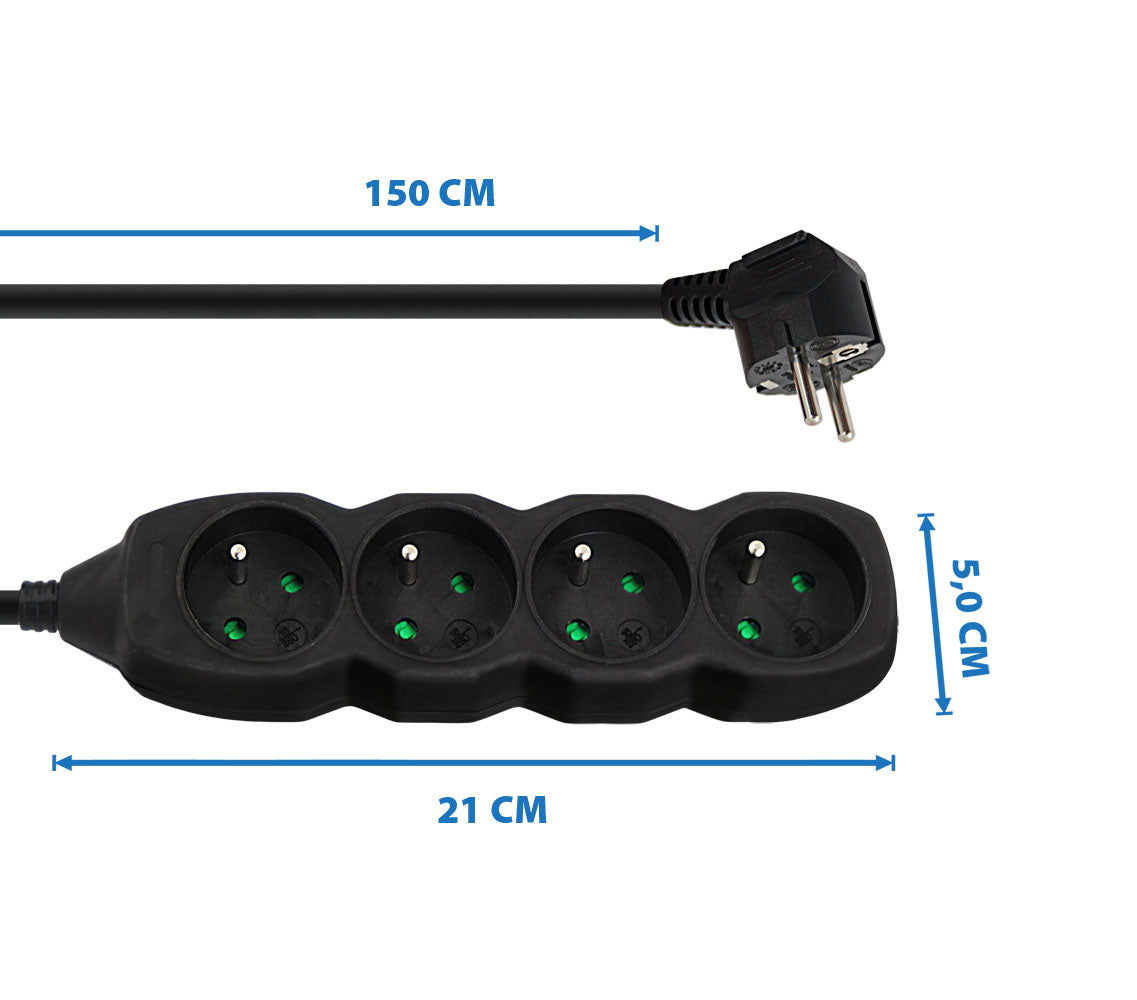 ESPERANZA LISTWA ZASILAJĄCA 4 GN. 1.5M CZARNA