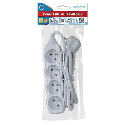 ESPERANZA LISTWA ZASILAJĄCA 4 GN. 1.5M BIAŁA